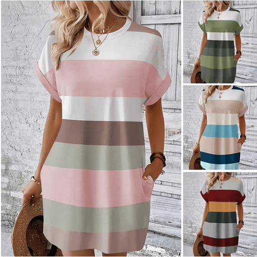 🌟Tijdelijke aanbieding 45% KORTING💥Ronde Halsjurk Voor Dames