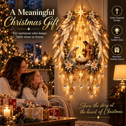 ✨👼 3D Hemelse engelenvleugels Kerststalverlichting✨ – Verlichte kerstwanddecoratie ✈️