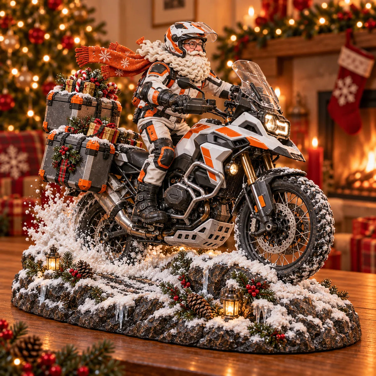🏍️🎅 De terugreis van de kerstman – Kerstcollectie met motortour-souvenirs💨