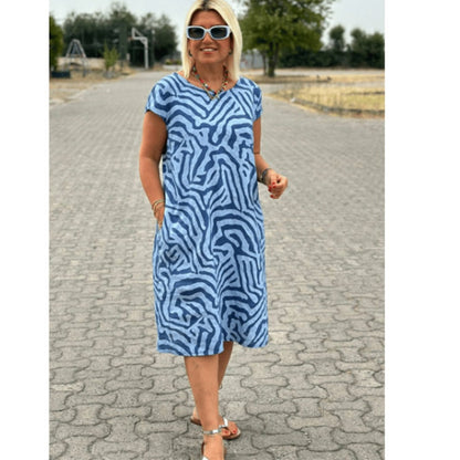 🌸 Zomerse Bohemian Bloemenjurk met Ronde Hals