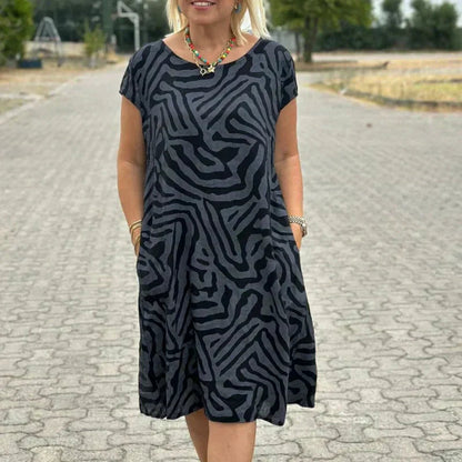 🌸 Zomerse Bohemian Bloemenjurk met Ronde Hals