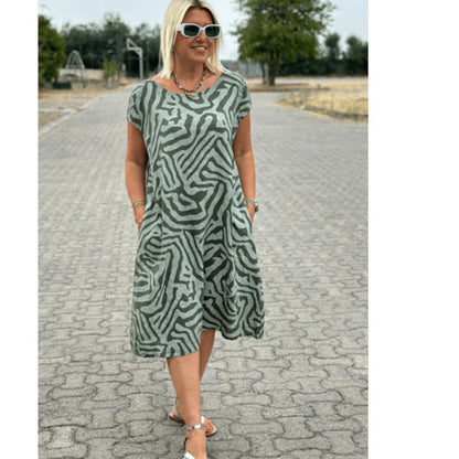 🌸 Zomerse Bohemian Bloemenjurk met Ronde Hals