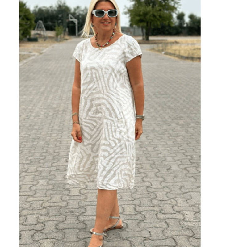 🌸 Zomerse Bohemian Bloemenjurk met Ronde Hals