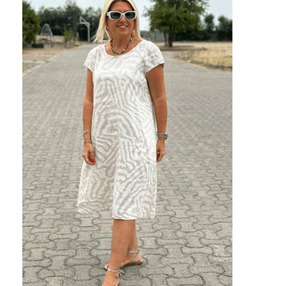 🌸 Zomerse Bohemian Bloemenjurk met Ronde Hals
