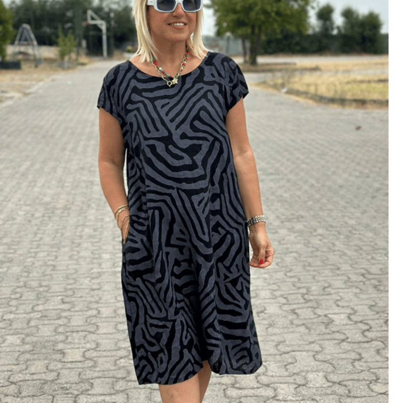 🌸 Zomerse Bohemian Bloemenjurk met Ronde Hals