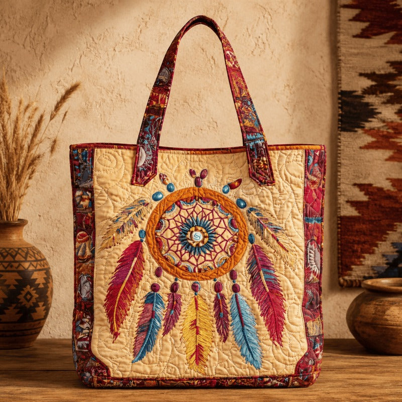 ✨Handgemaakte gewatteerde draagtas — 🎨 Boho-ontwerp met heilige witte buffel, grote, gewatteerde en gevoerde draagtas