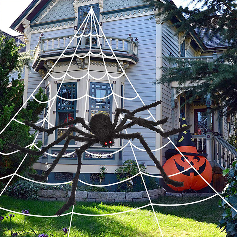 Halloween-lampjes in de vorm van een gloeiend spinnenwe
