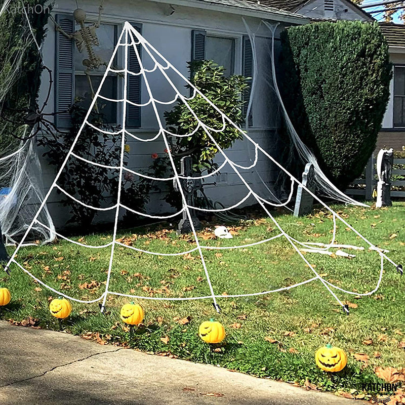 Halloween-lampjes in de vorm van een gloeiend spinnenwe