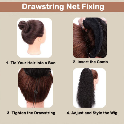 💜Water Ripple Lange Krullende Paardenstaart Clip Pruik💜