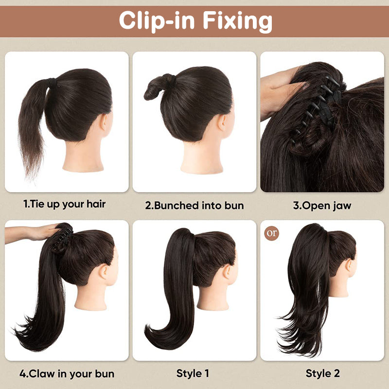 💜Water Ripple Lange Krullende Paardenstaart Clip Pruik💜