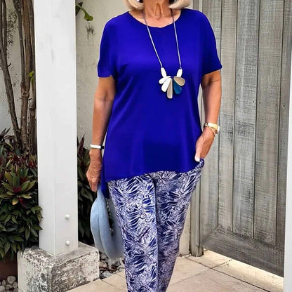 ☀️Bedrukt casual tweedelig pak met korte mouwen