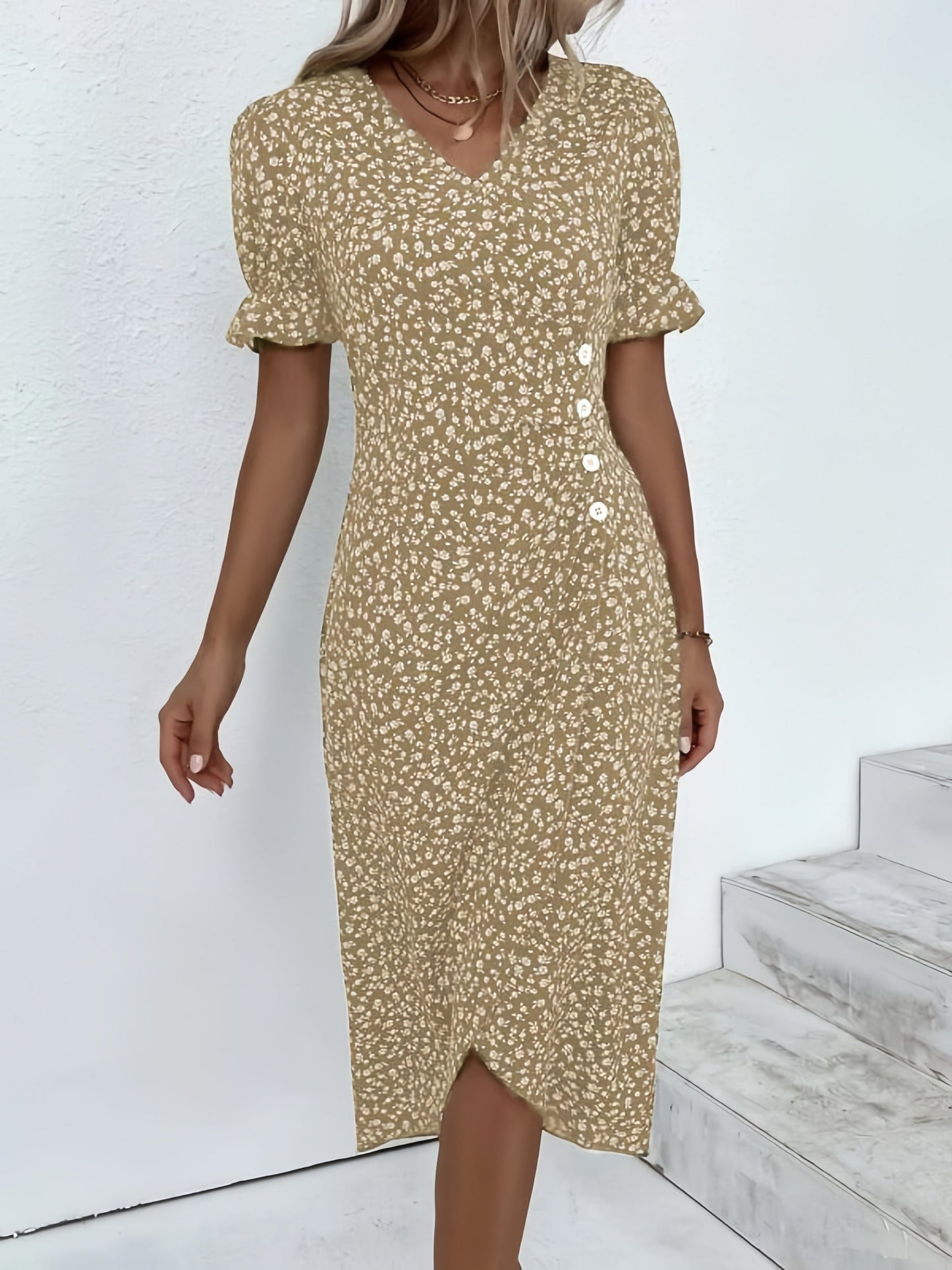 Casual Wikkeljurk Met Bloemen Voor Dames