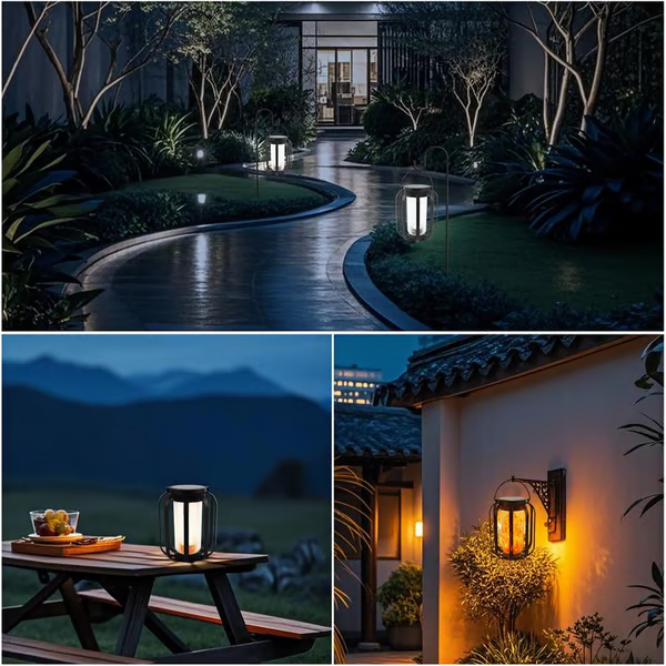 🔥Opgewaardeerde flikkerende vlam solar lantaarn buiten waterdicht licht