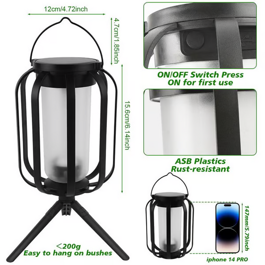 🔥Opgewaardeerde flikkerende vlam solar lantaarn buiten waterdicht licht