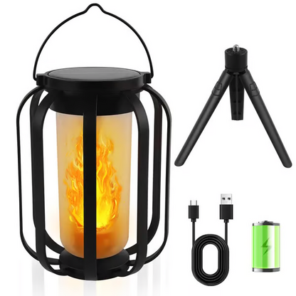 🔥Opgewaardeerde flikkerende vlam solar lantaarn buiten waterdicht licht