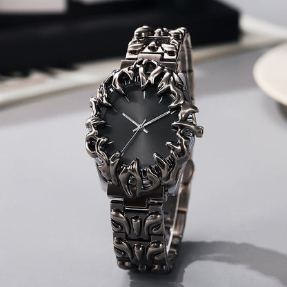 ⌚ LIMITED-TIME 50% OFF! ✨ Creative Claw-Shaped Quartz Watch for Men – Red Dial, Sculptural Bracelet, Statement Style 🔥