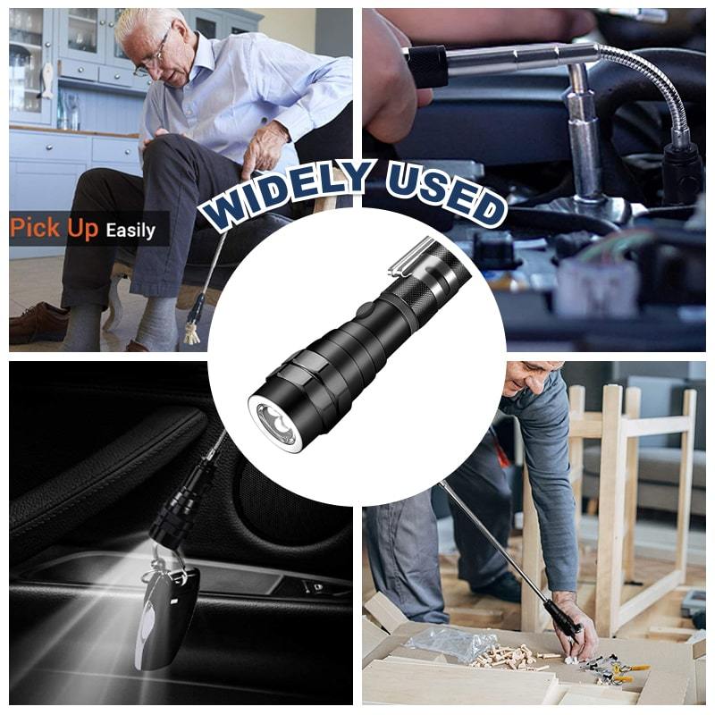 🔦 TIJDELIJKE AANBIEDING: 50% KORTING! ✨ Multifunctionele magnetische telescopische zaklamp – uitschuifbaar, 360° zwanenhals, superhelder