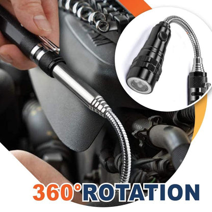 🔦 TIJDELIJKE AANBIEDING: 50% KORTING! ✨ Multifunctionele magnetische telescopische zaklamp – uitschuifbaar, 360° zwanenhals, superhelder